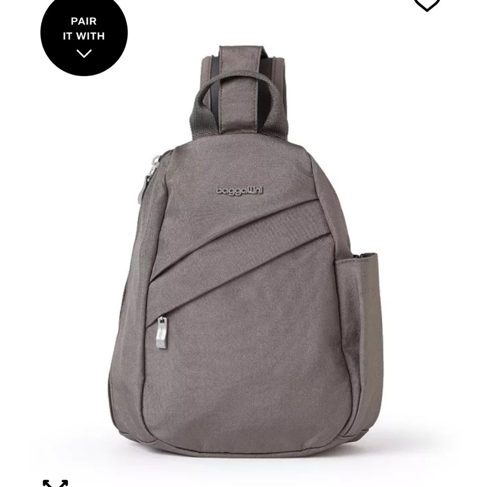 Baggallini gray sling bag- very good condition